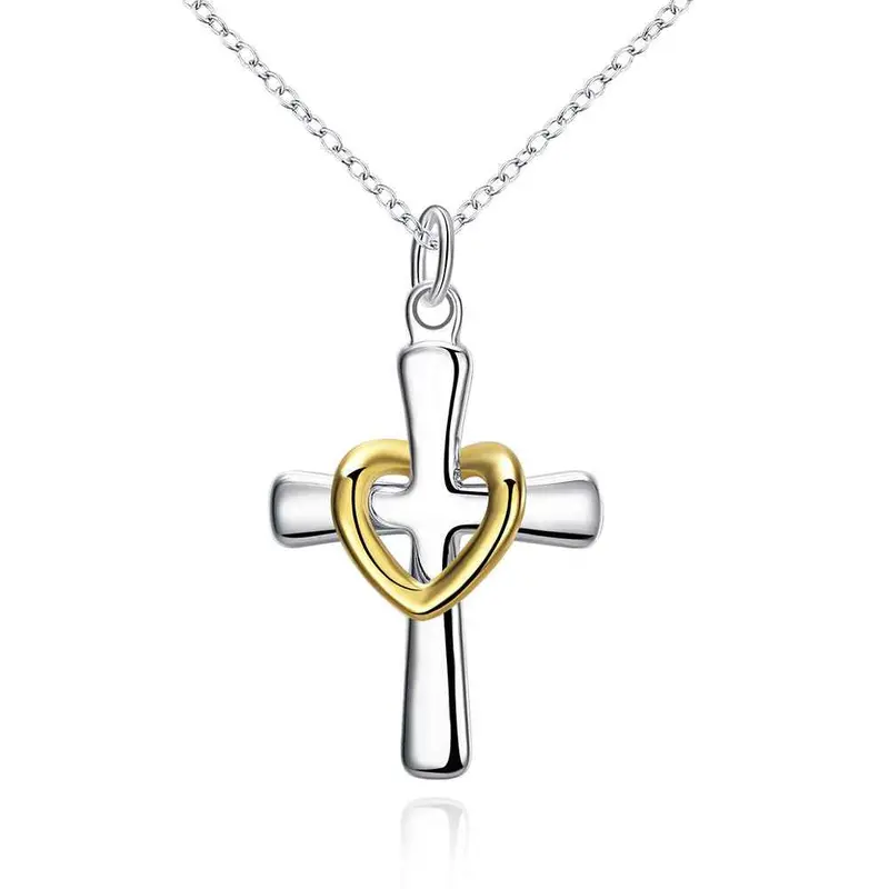 Lovely Silver-Plated Pendant Heart Cross Tattoo Choker Bijoux Women 1