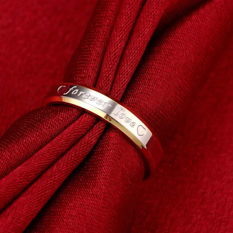 Lovely Silver Plated Rings Forever Love Women's Aliancas Joyas 96 4