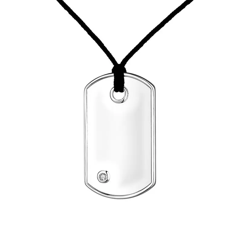 Lovely Silver Statement Necklace Dog Tag Simple Big Necklace Bijoux Femme  1 1