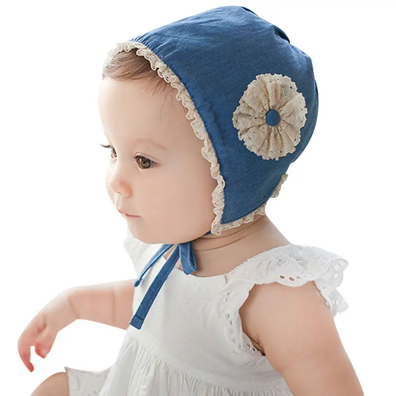 Lovely Solid Color Baby St Hat Cap Beanies Cute Princess Children Kids Girls Baby Hat Floral Caps 1