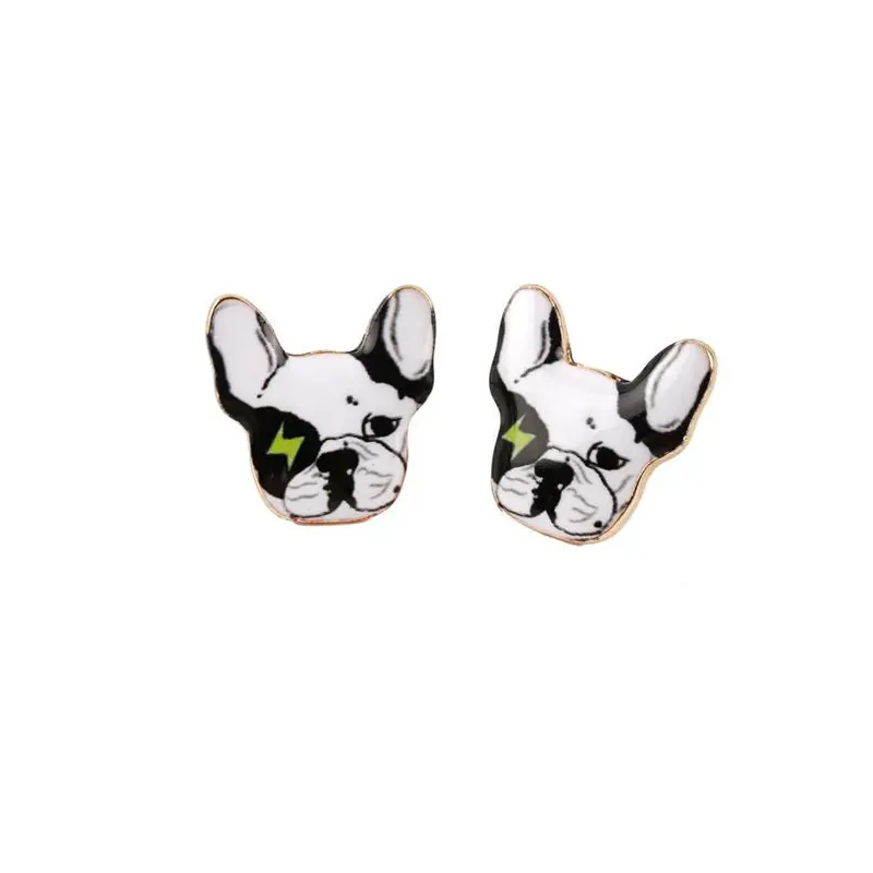 Lovely Vintage Hippie Chic Vintage French Bulldog Stud Earrings Girls Party Gift Oed052 1