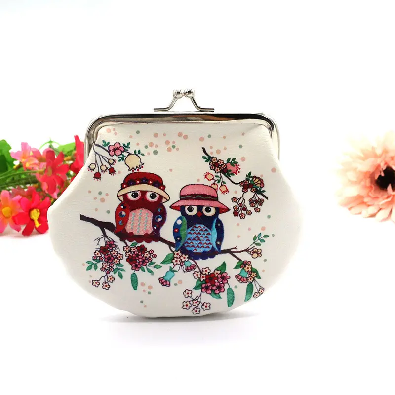 Lovely Women Lady Retro Vintage Owl Print Small Wallet Hasp Purse Clutch Bag Hasp Coin Purses Small 2