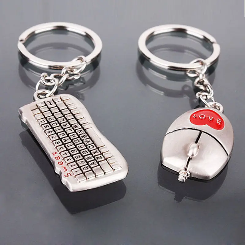 Lovers Keychain Buckle Gifts Couples Key Chain Ring Keyboard/Mouse Love Gift For Valentines Day 1