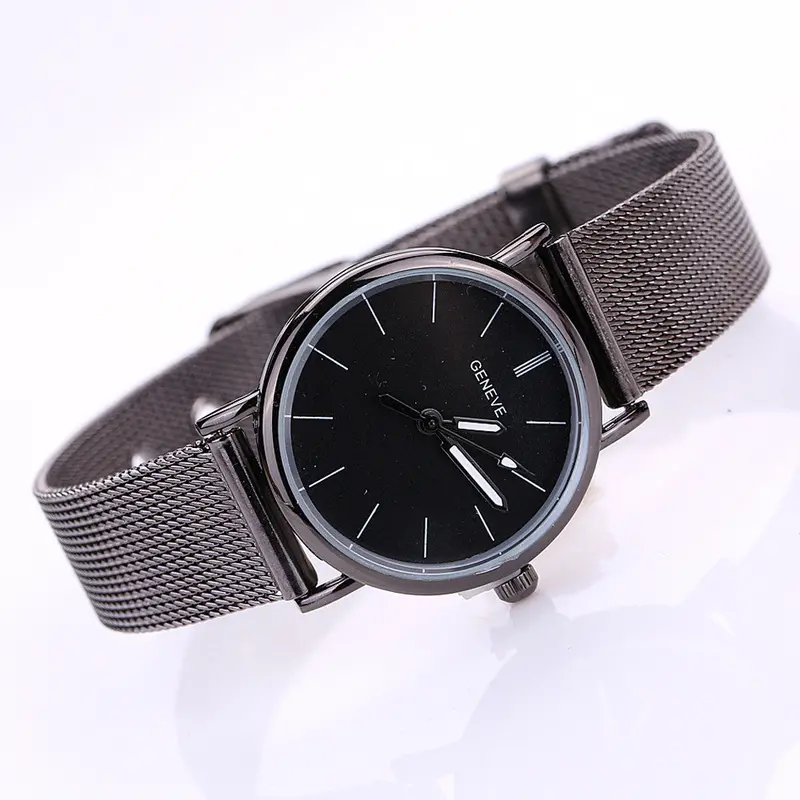 Lovers Metal Mesh Band Quartz Wrist Watch Relojes Mujer Montre Clock Women Feida 2