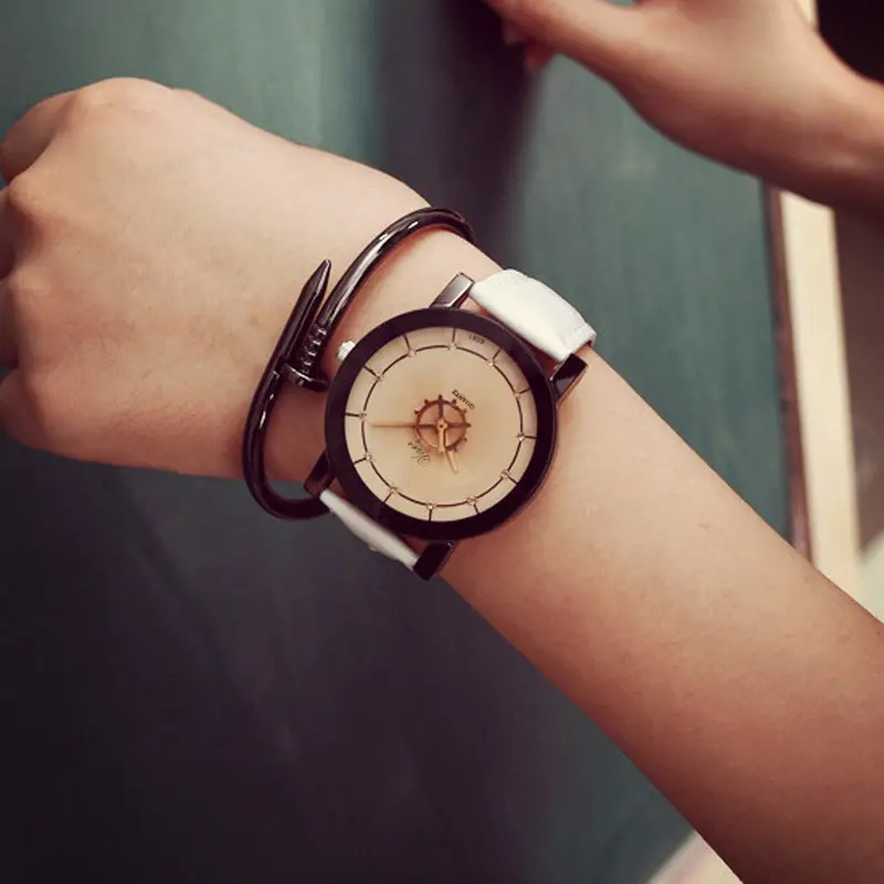 Lovers Popular Leather Men Watch Quartz Watches Women Casual Watches Ladies Wristwatch Women Dress Watches Reloj Mujer 2
