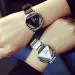 Lover's Watch 2Pcs Unique Hollowedout Triangular Dial Black Watches Clock Relogio Masculino 1