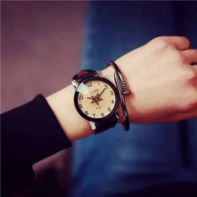 Lovers Watch Women Men Clock Pu Leather Strap Quartz Analog Wrist Watches Relogio Reloj Montre 1