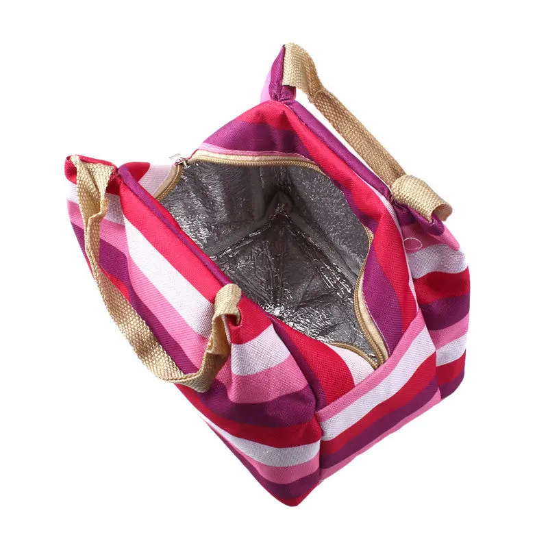 Lunch Bag Picnic Insulated Food Storage Zipper Box Pouch Canvas Aluminum Lunch Bag And 1