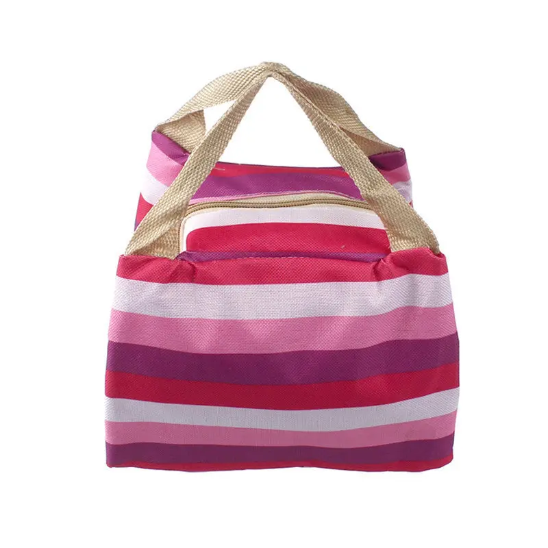 Lunch Bag Picnic Insulated Food Storage Zipper Box Pouch Canvas Aluminum Lunch Bag And Smile 2