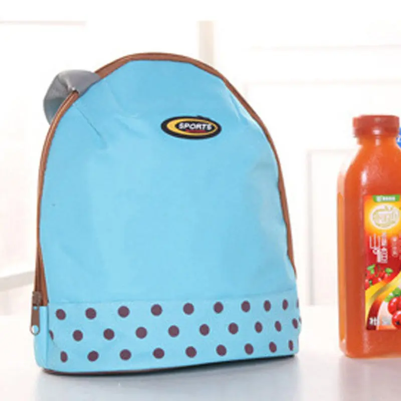 Lunch Box Cooler Zipper Bag Bento Dot Tote Lunch Pouch Little Pattern 1