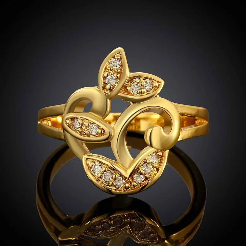 Luxurio 18K Gold Plated Engagement Ring Houttuynia Anel Feminino Sport Skgr 64 1