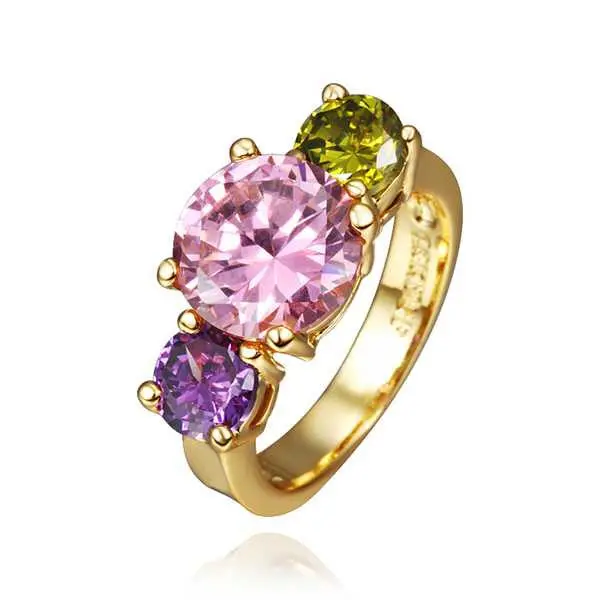 Luxurio 18K Gold Plated Engagement Rings Violetta Green Bre Anillo Bijoux155 1