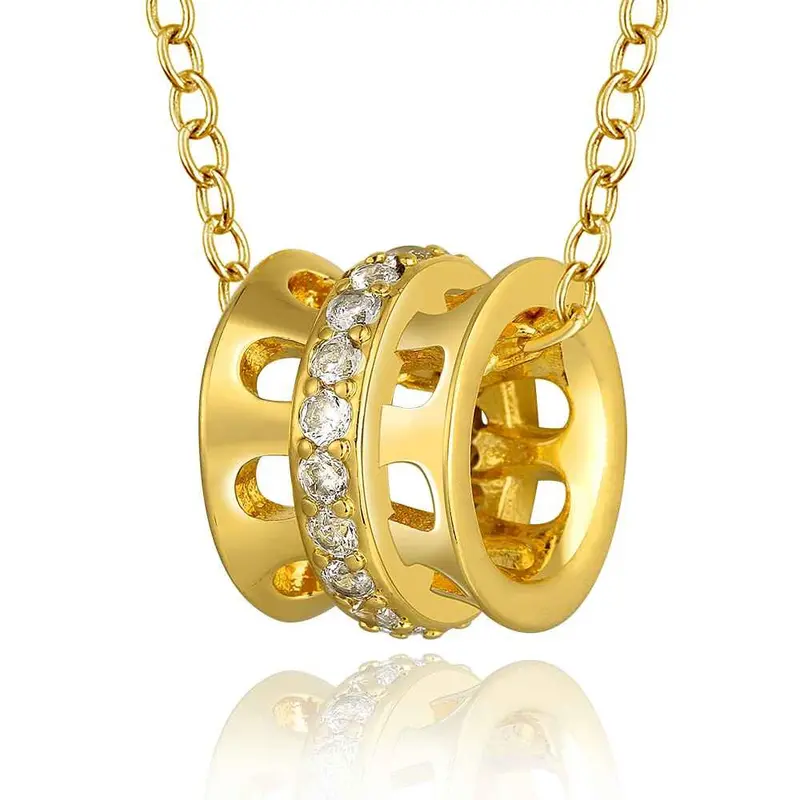 Luxurio 18K Gold Plated Necklace Hollow Cylinder Collier Femme Accessories Smtpn8 8 1