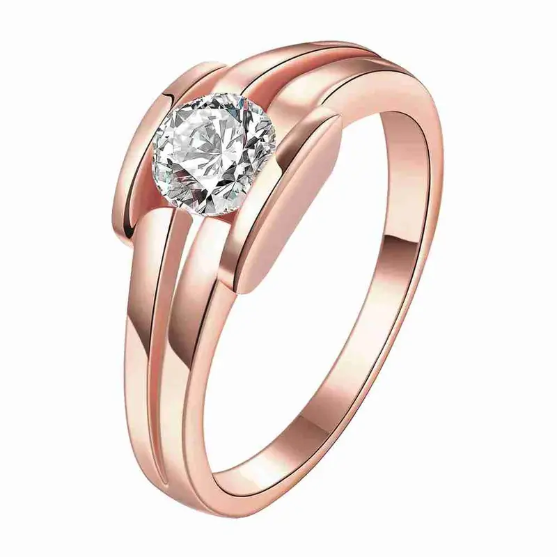 Luxurio 18K Gold Plated Rings For Men Hand Set Crystal Ring Men Sport 1