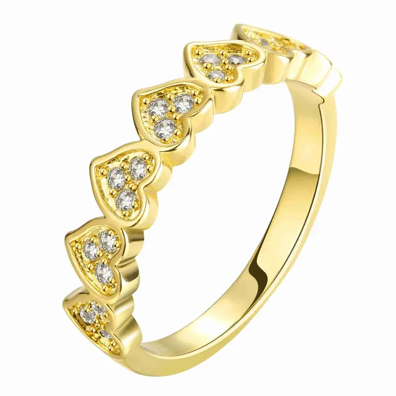 Luxurio 18K Gold Plating Rings Love Connected Anillos Love 1
