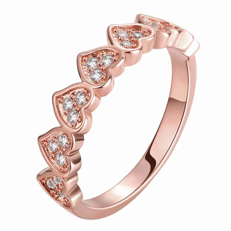 Luxurio 18K Gold Plating Rings Love Connected Anillos Love 2