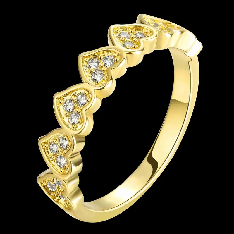 Luxurio 18K Gold Plating Rings Love Connected Anillos Love 5