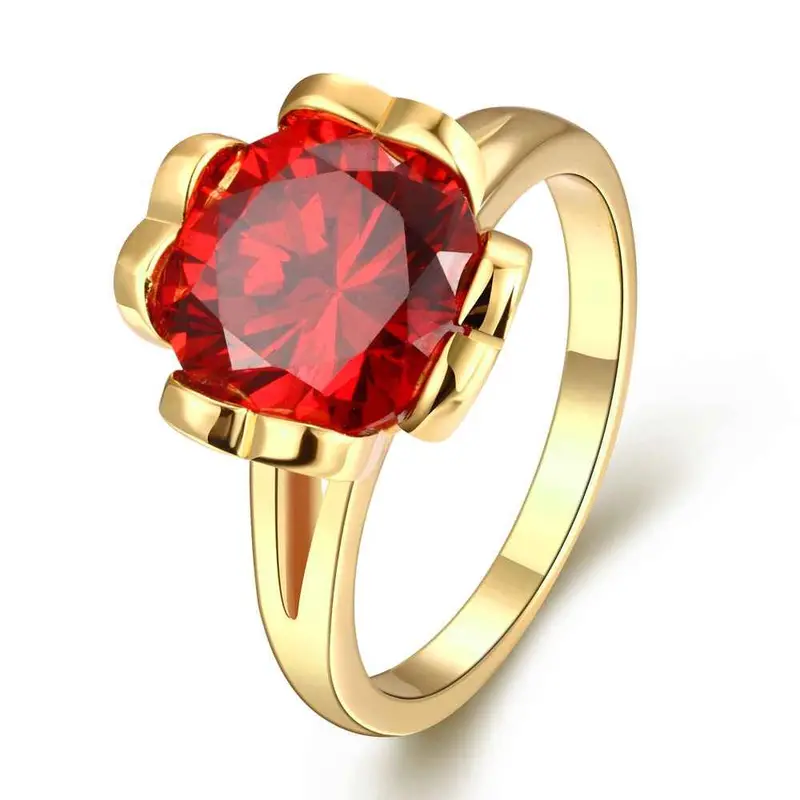 Luxurio 18K Gold Plating Rings Polygon Package Inserts Anillos Bone181 1