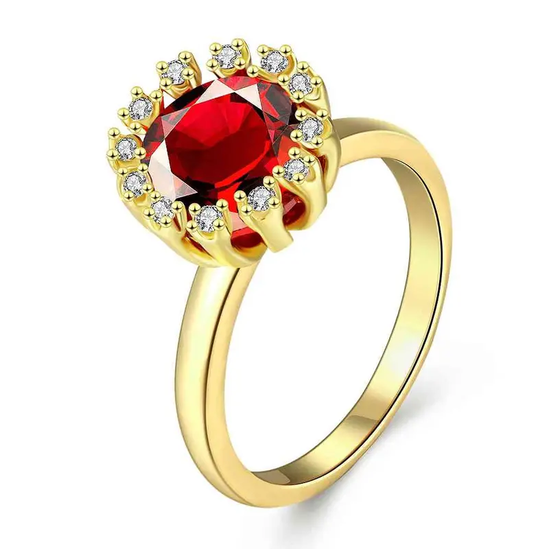 Luxurio 18K Gold Plating Rings Polygon Package Inserts Anillos Bone181 10