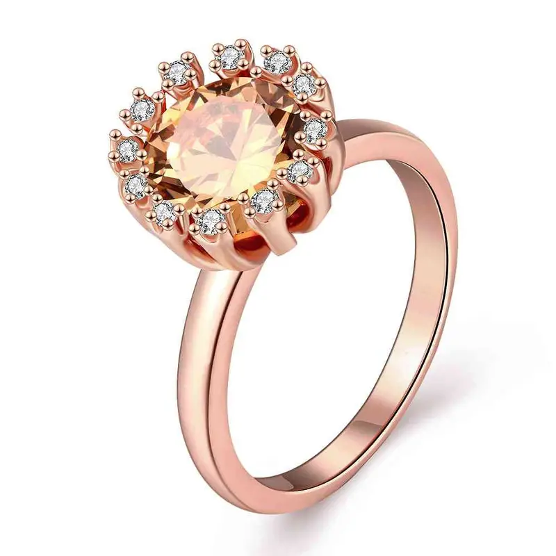 Luxurio 18K Gold Plating Rings Polygon Package Inserts Anillos Bone181 11