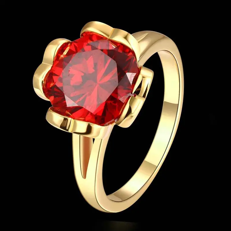 Luxurio 18K Gold Plating Rings Polygon Package Inserts Anillos Bone181 14