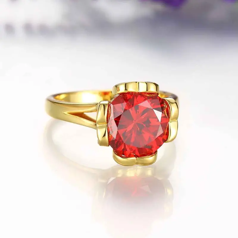 Luxurio 18K Gold Plating Rings Polygon Package Inserts Anillos Bone181 16