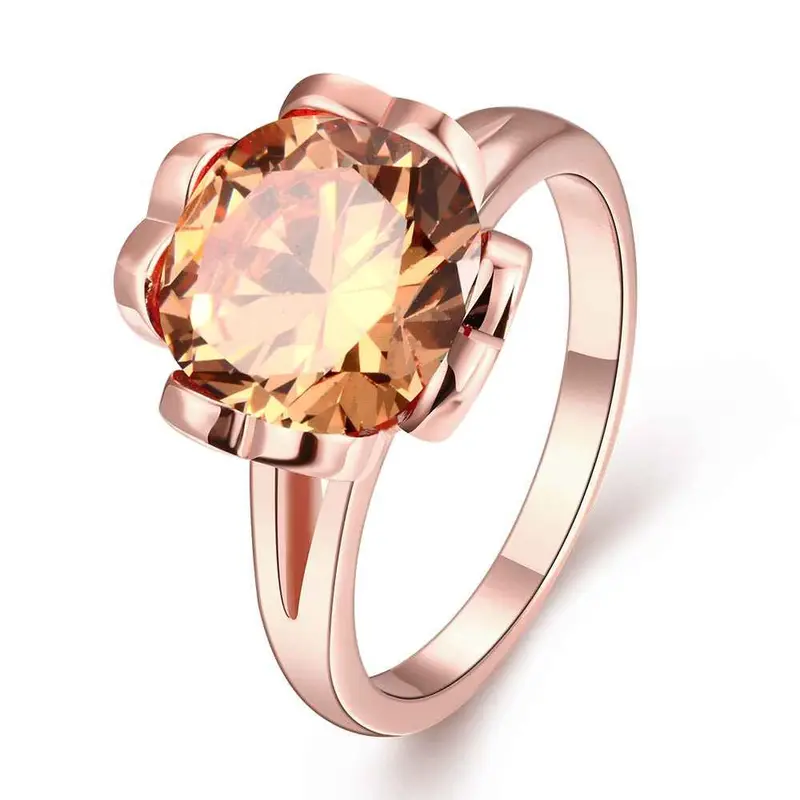 Luxurio 18K Gold Plating Rings Polygon Package Inserts Anillos Bone181 2