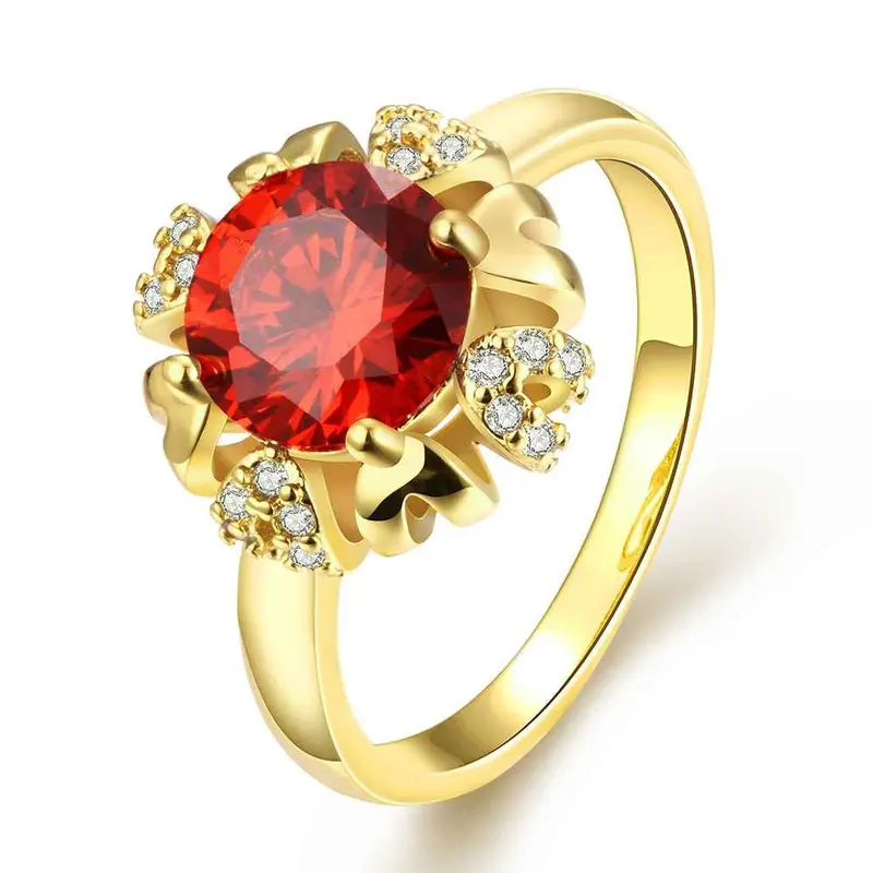 Luxurio 18K Gold Plating Rings Polygon Package Inserts Anillos Bone181 4