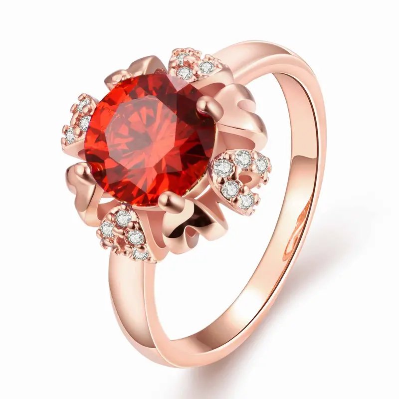 Luxurio 18K Gold Plating Rings Polygon Package Inserts Anillos Bone181 5