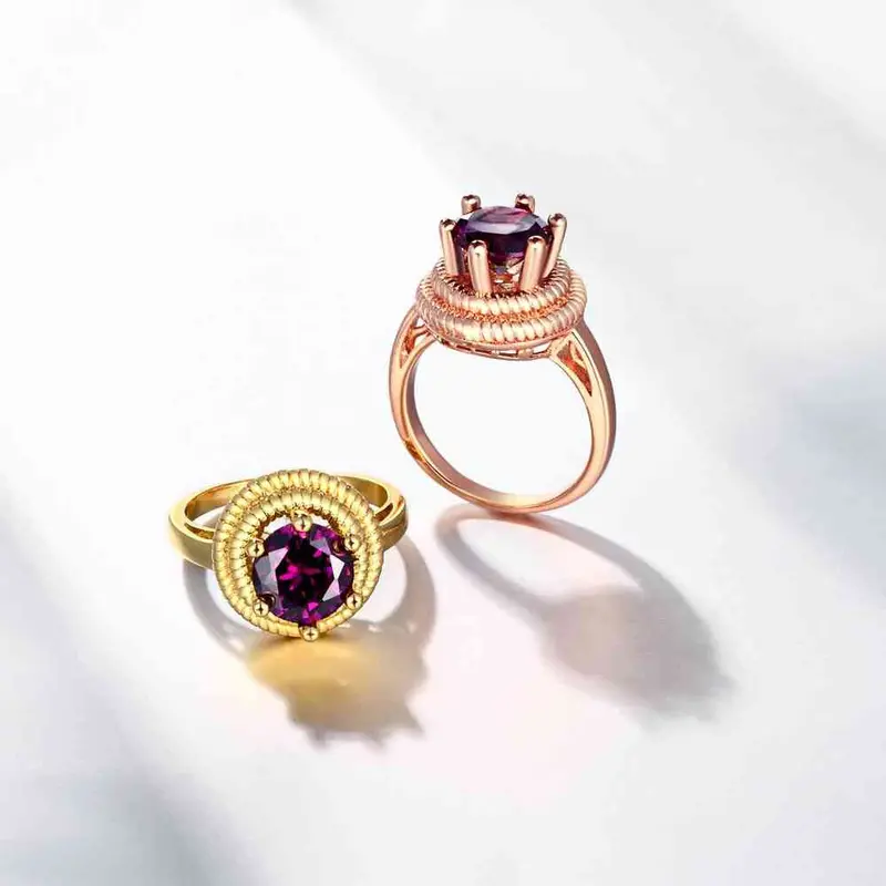 Luxurio Acessorios Para Mulher Ring Insets Purple Gem Aneis Collier Plastron Skgr1 3 4
