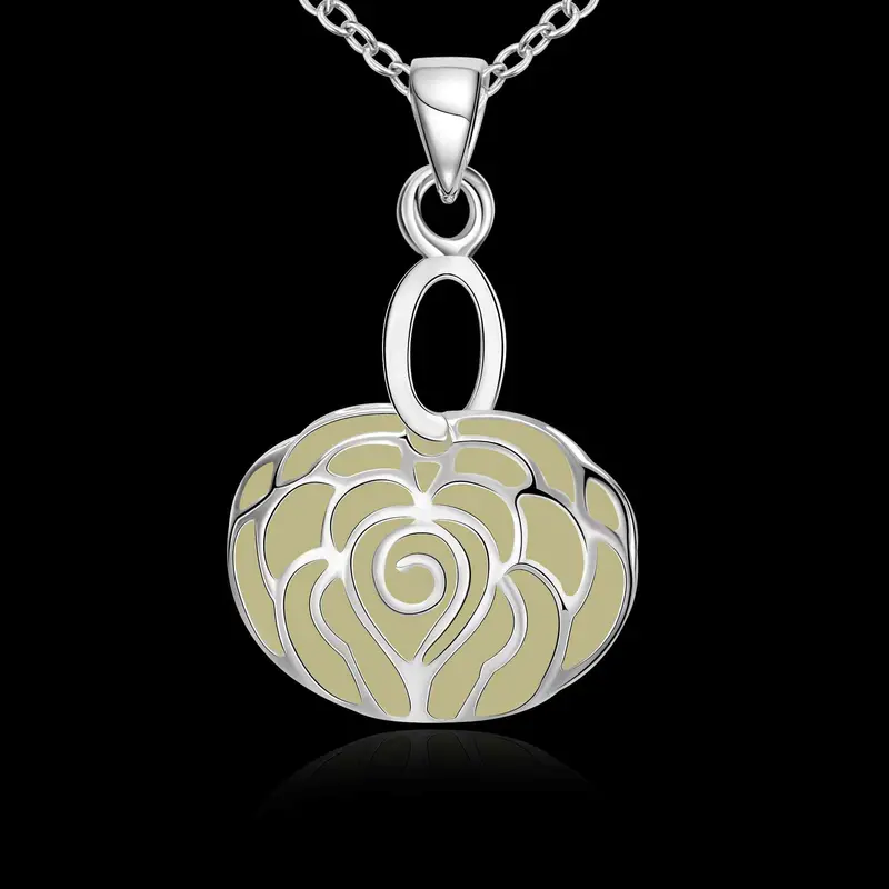 Luxurio Glowing In The Dark Necklaces & Pendants Hollow Stone Lock Collier Joyas Luyn 47 1