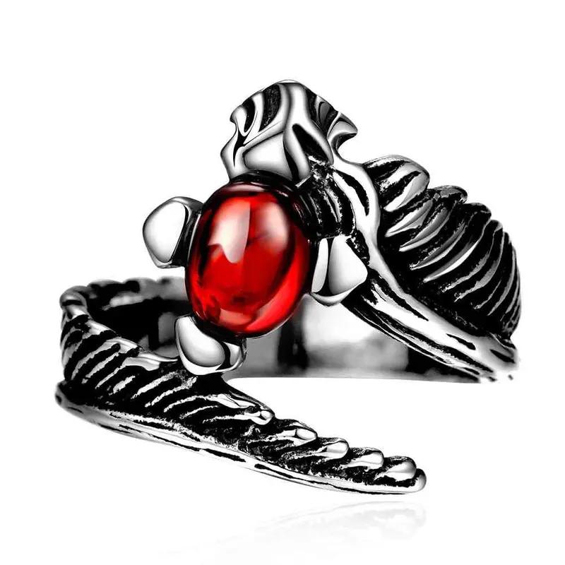 Luxurio Maya Stainless Steel Engagement Ring Snake Bead Anillos Personalized Mayar242 1