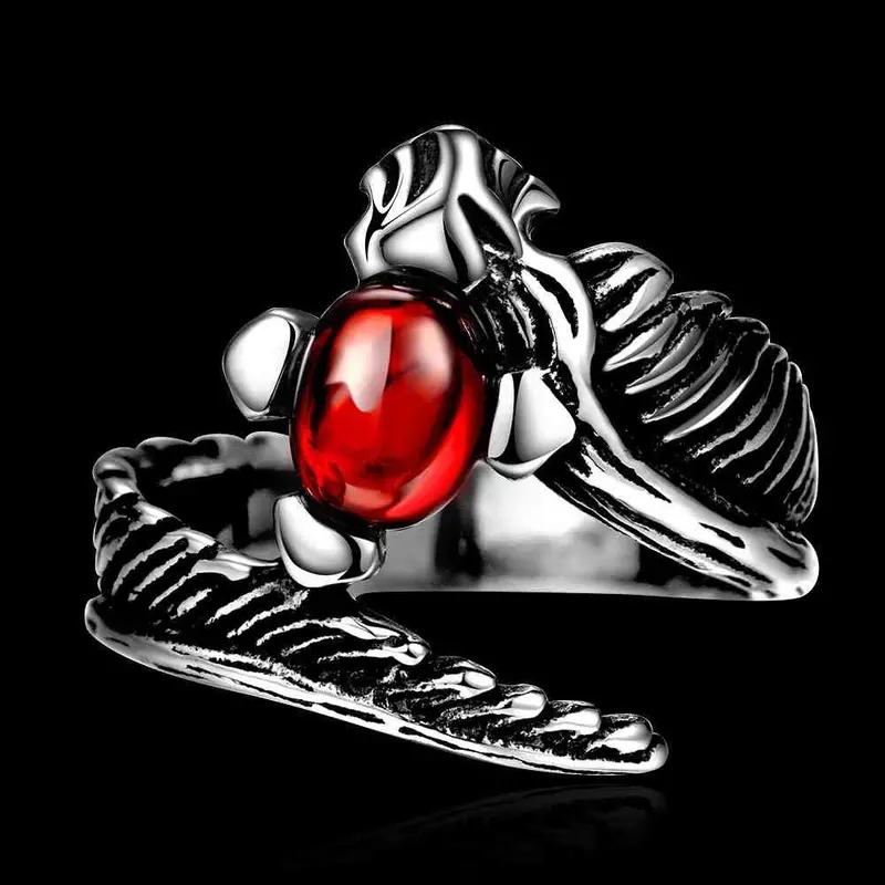 Luxurio Maya Stainless Steel Engagement Ring Snake Bead Anillos Personalized Mayar242 2