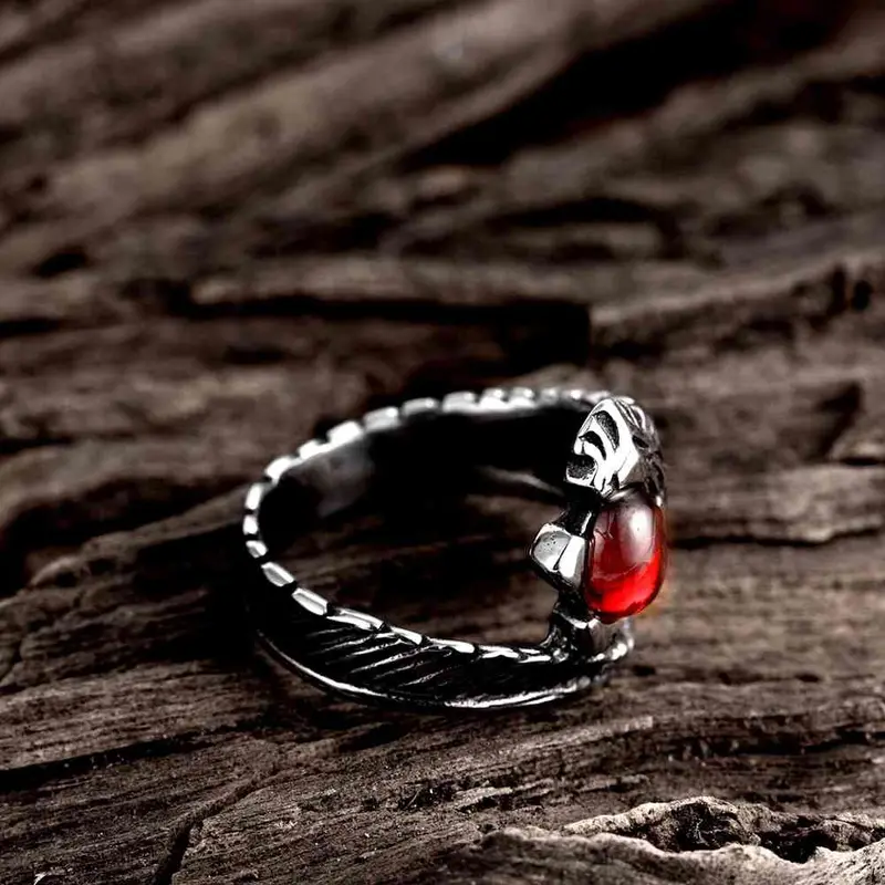 Luxurio Maya Stainless Steel Engagement Ring Snake Bead Anillos Personalized Mayar242 4