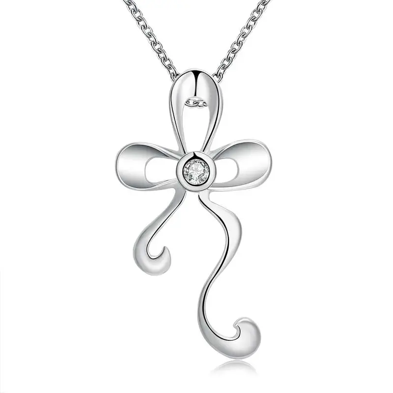Luxurio Silver Necklace Flower Shaped Insets Patek 697 1