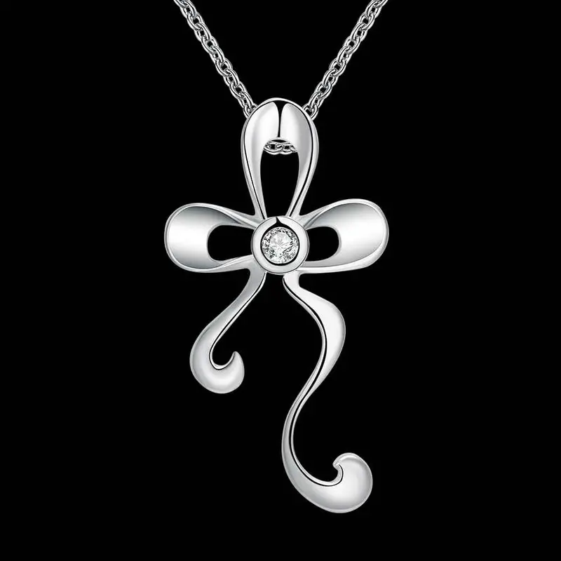 Luxurio Silver Necklace Flower Shaped Insets Patek 697 2