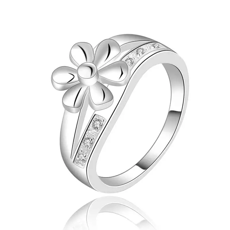 Luxurio Silver Rings Small White Flower Ma Opal Diy 452 1