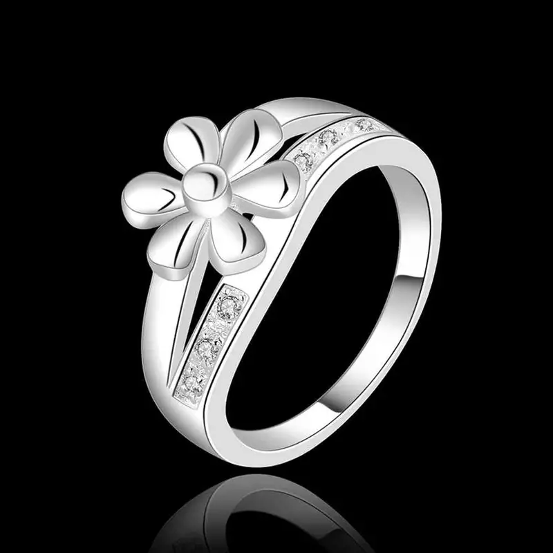 Luxurio Silver Rings Small White Flower Ma Opal Diy 452 2