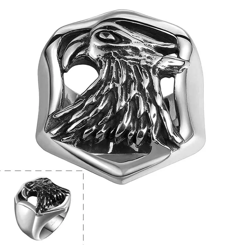 Luxurio Stainless Steel Wedding Rings Eagle Aneis Bijouterie Mayar1 5 1