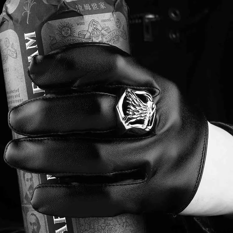 Luxurio Stainless Steel Wedding Rings Eagle Aneis Bijouterie Mayar1 5 3