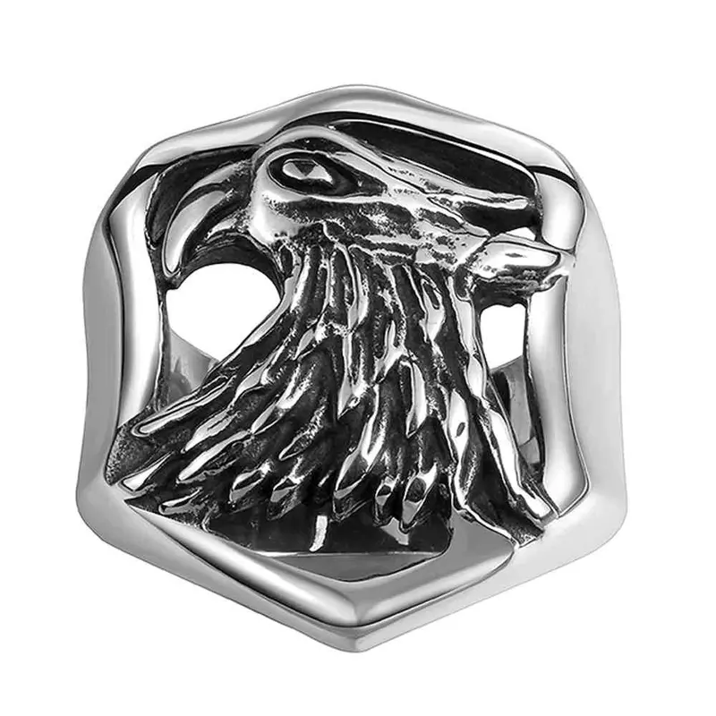Luxurio Stainless Steel Wedding Rings Eagle Aneis Bijouterie Mayar1 5 4