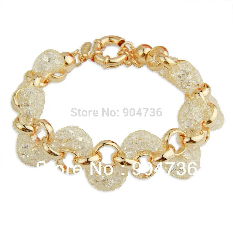 Luxury 18K Rose Gold Bracelet Champagne Wire Zircon Crystal Bracelet 1