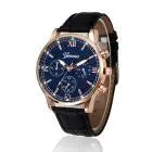 Luxury 3 Eyes Geneva Watch Men Top Retro Design Pu Leather Band Analog Quartz Wristwatch Relogio Masculino 1