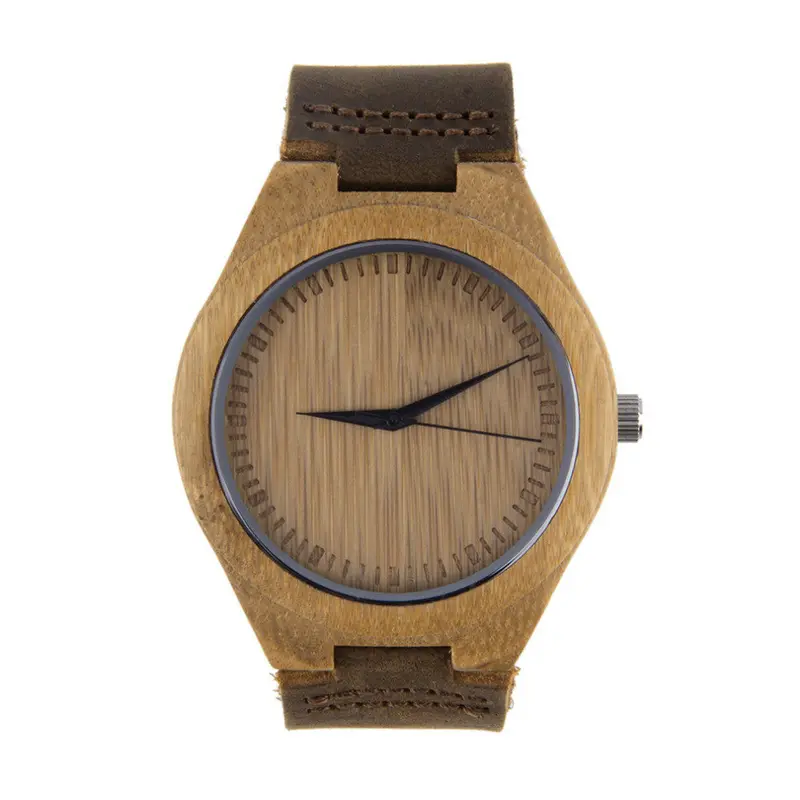 Luxury Bamboo Wood Watch Forandpu Leather Quartz Analog Casual Watches 1