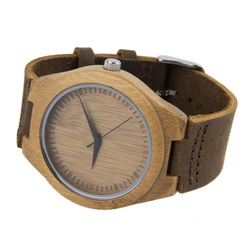 Luxury Bamboo Wood Watch Forandpu Leather Quartz Analog Casual Watches 2