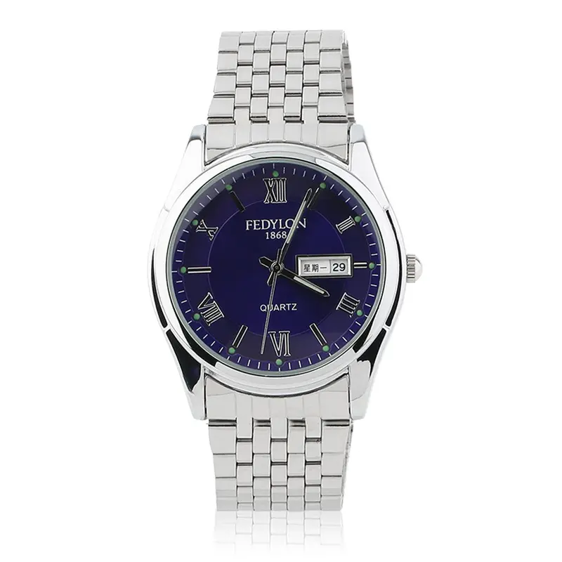 Luxury Business Wristwatch Complete Dual Calender Waterproofstainless Steel Quartz Watch Relogio Masculino 1