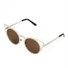 Luxury Classic Noveltymetal Temple Framecat Eye Round Circle Uv400 Sunglasses Trendy Eyewear 12