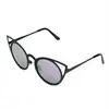 Luxury Classic Noveltymetal Temple Framecat Eye Round Circle Uv400 Sunglasses Trendy Eyewear 6