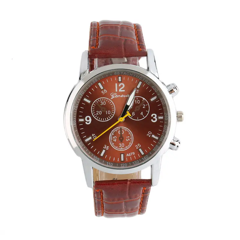 Luxury Cool Quartz Business Analog Round Dial And Leather Watch Band Casual Sports Wristwatch Relogios Masculino 1