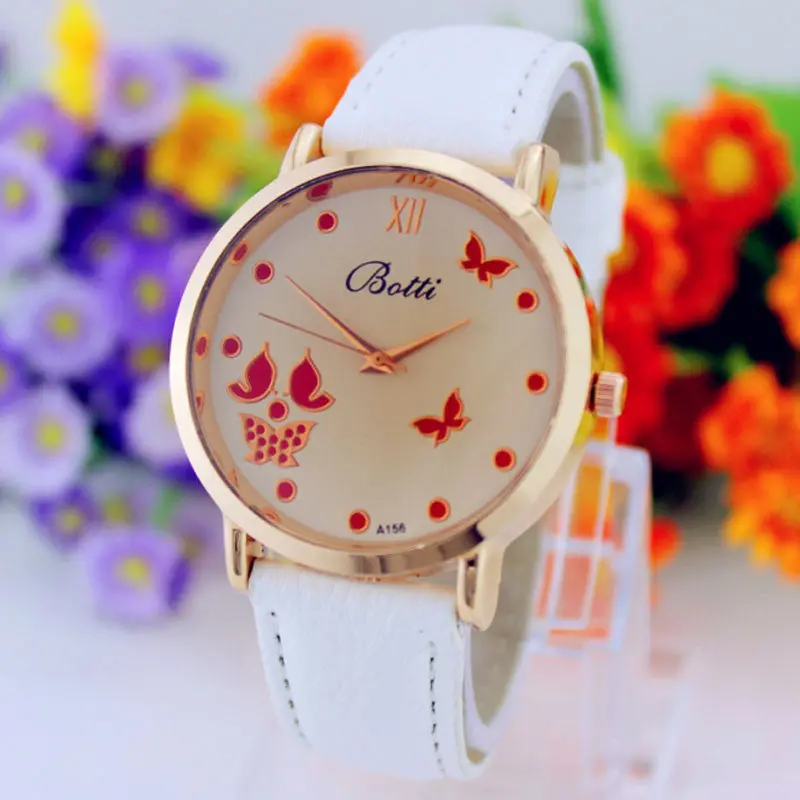 Luxury Elegant Women's Watch Stainless Steel Leather Brand Wristwatch Fashion Ladies Dress Watch 2